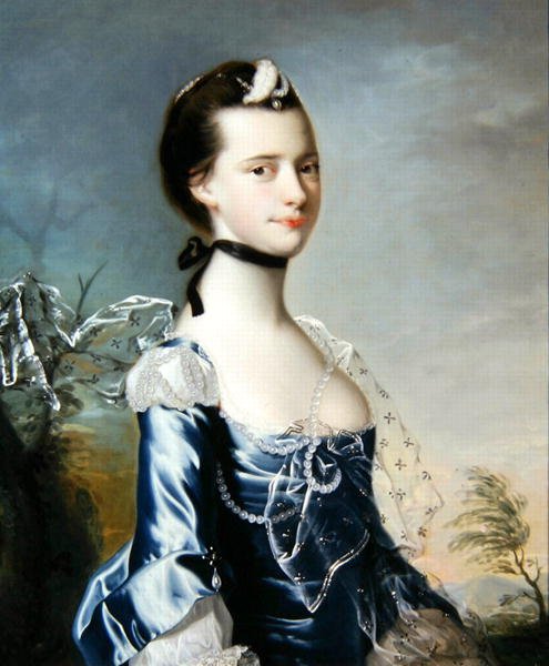Portrett av Elizabeth Copestake (d.1790) (olje på lerret) av Joseph Wright of Derby