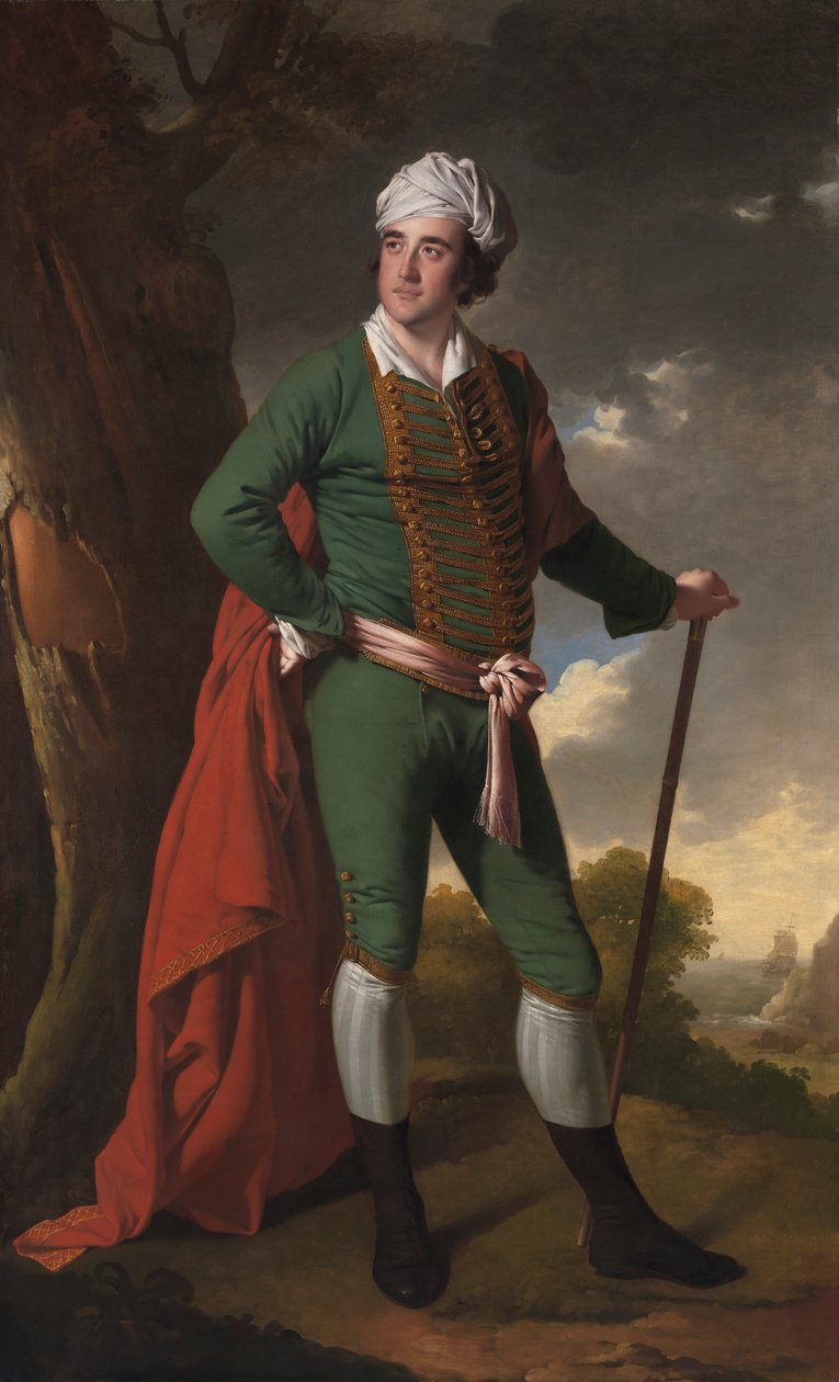 Portrett av en mann, kjent som den "indiske kapteinen" av Joseph Wright of Derby