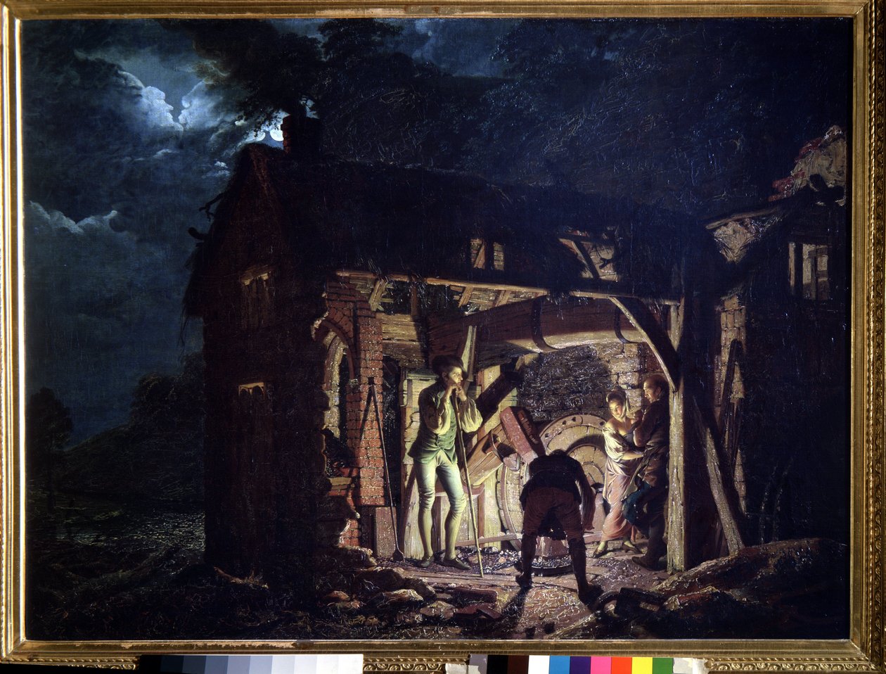 En smie (A forge). Maleri av Joseph Wright fra Derby (1734-1797). Olje på lerret av Joseph Wright of Derby