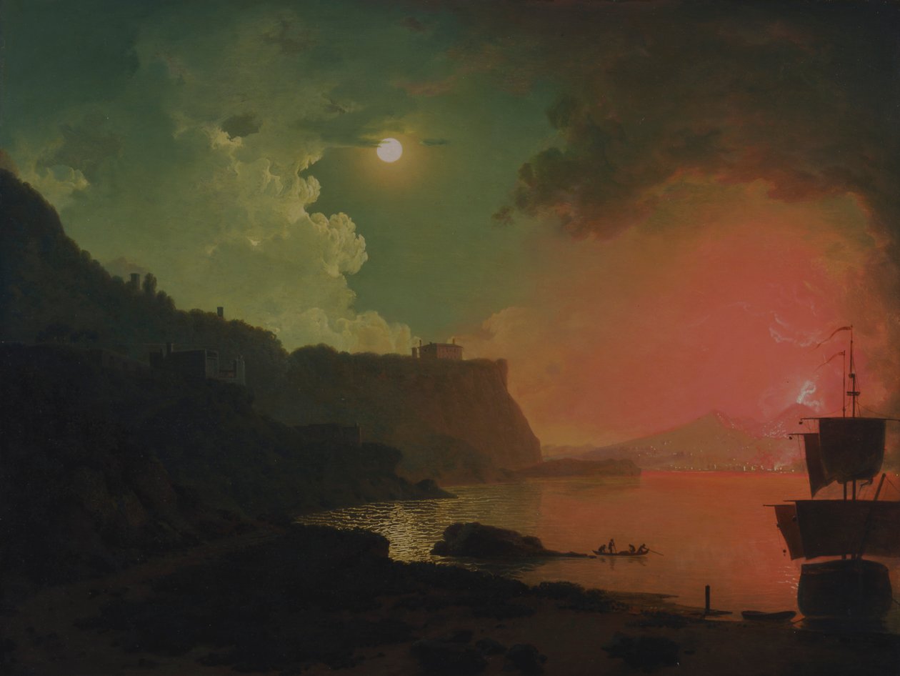 Vesuv fra Posillipo av Joseph Wright of Derby