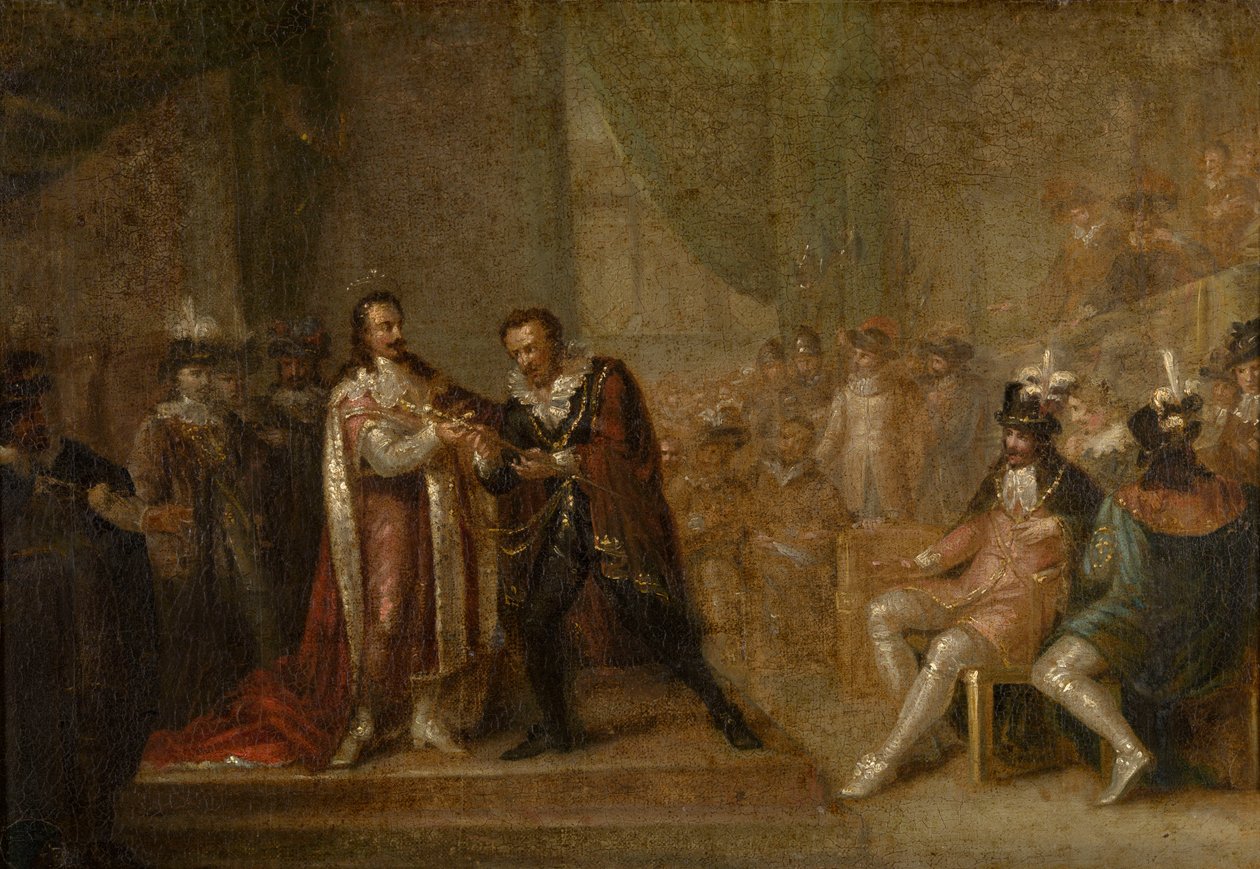 Peter Paul Rubens aksepterer et sverd fra Charles I av England av Joseph de Cauwer