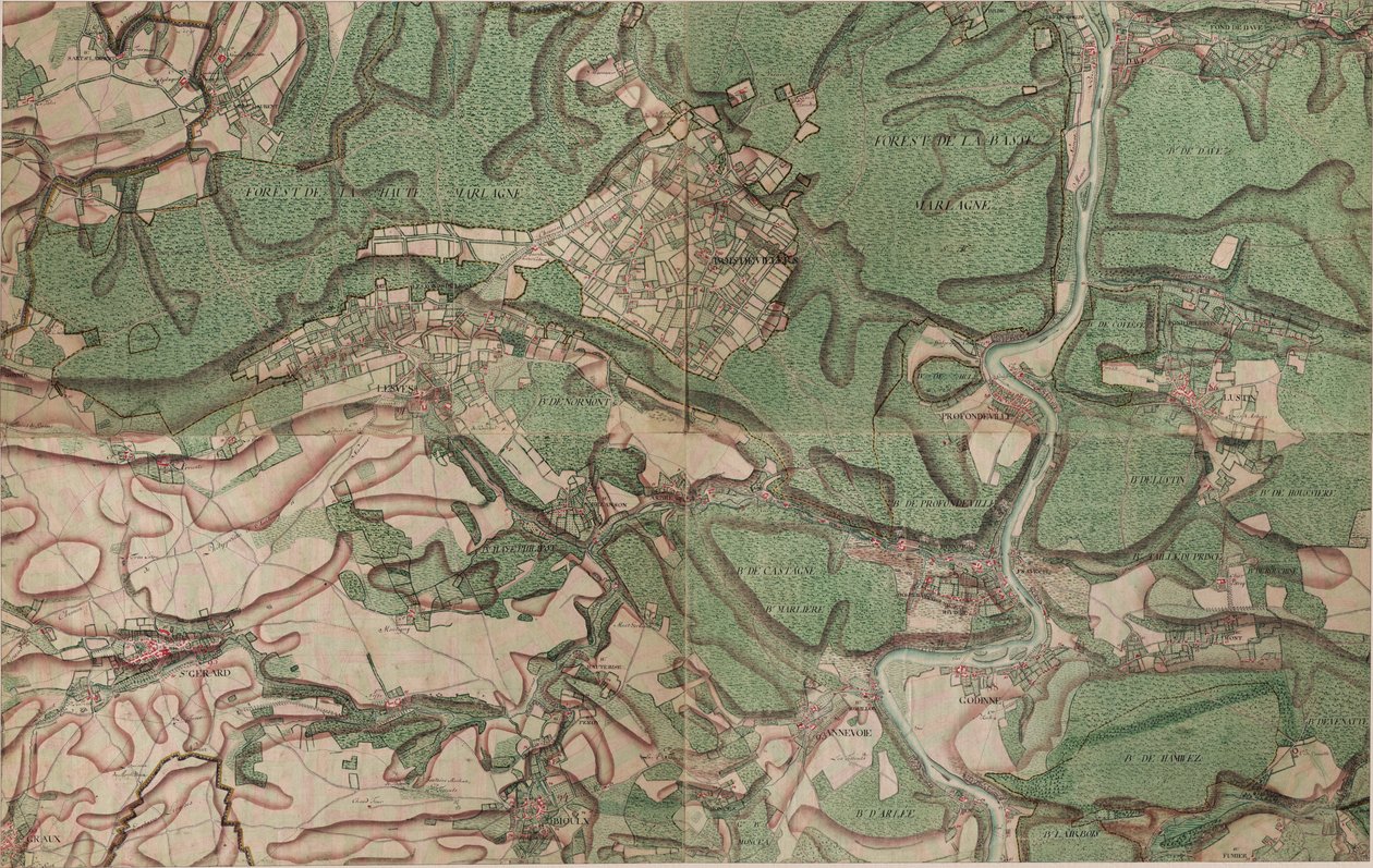 Kart over St. Gerard - Saint -Gérard av Joseph de Ferraris