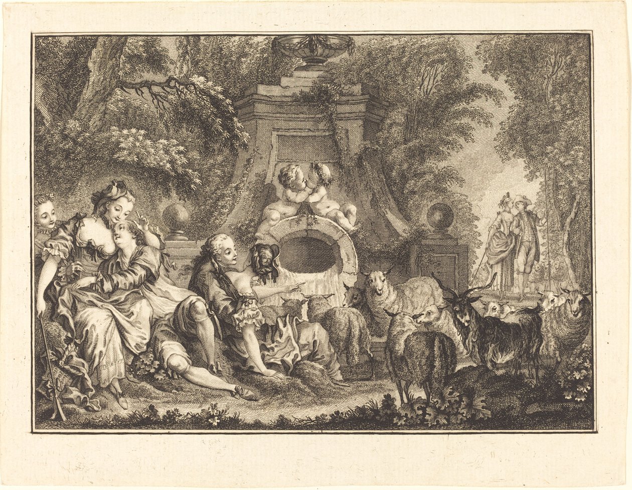 Landlige gleder av Joseph de Longueil after Charles Eisen
