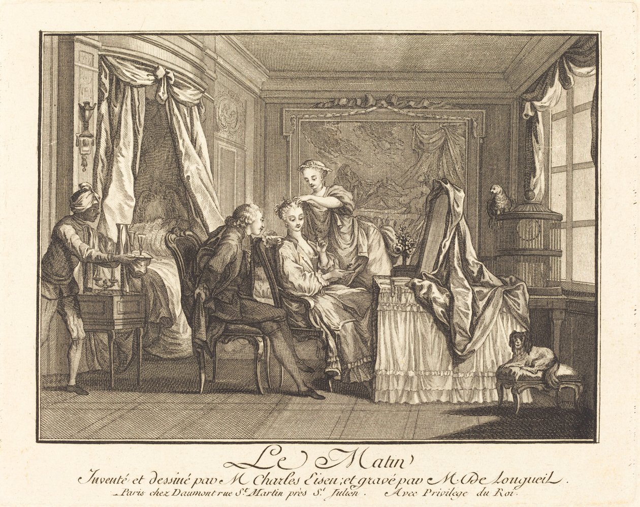 Morgen av Joseph de Longueil after Charles Eisen