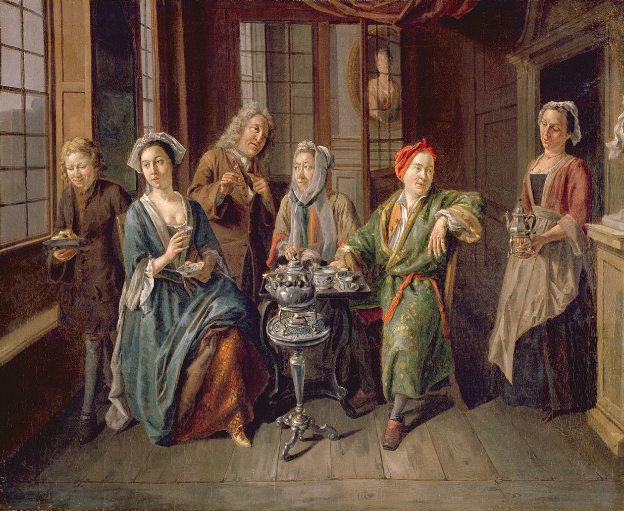 A Tea Party, ca. 1720 (olje på lerret) av Joseph van Aken