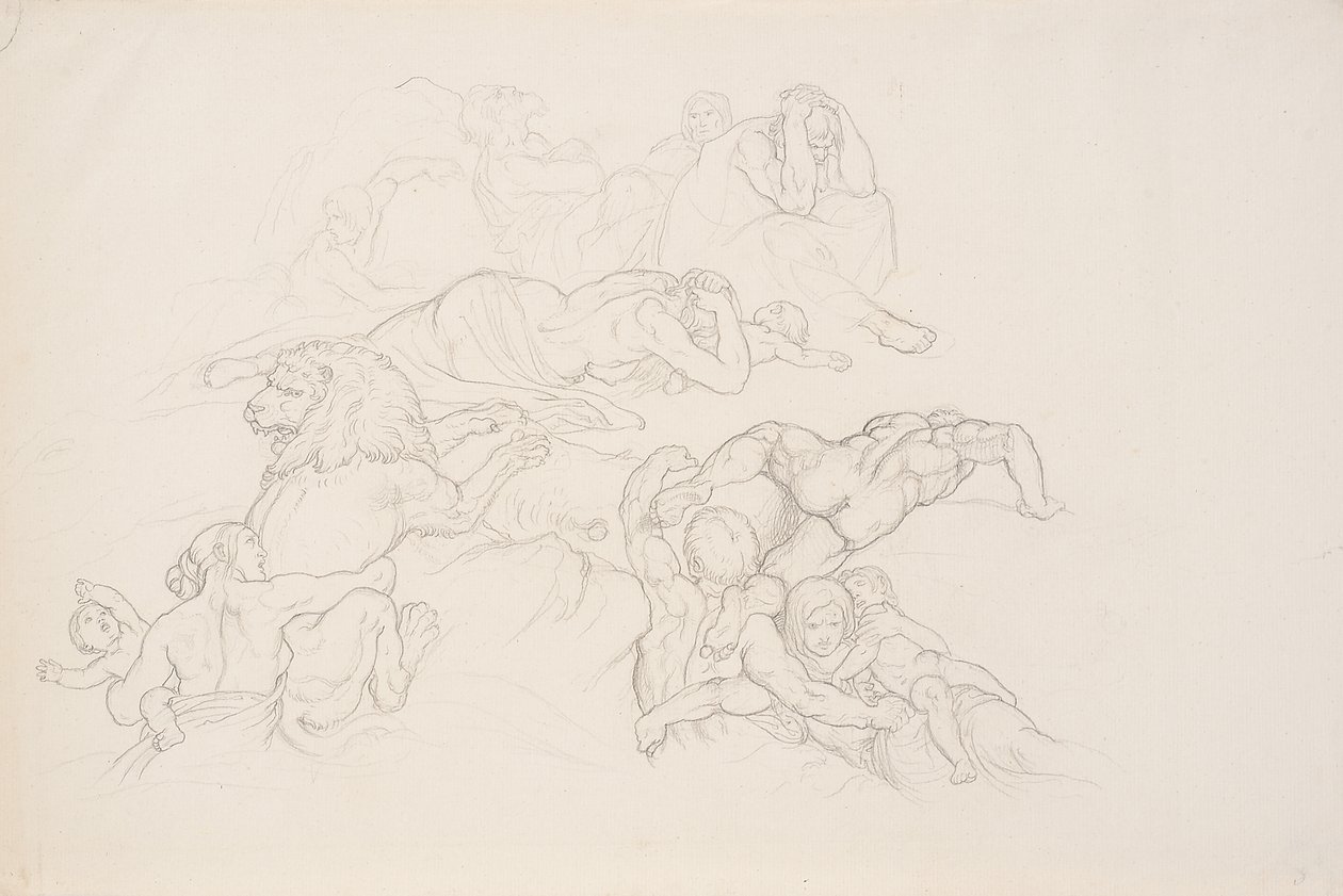 Scene fra flommen av Joseph von Fuhrich