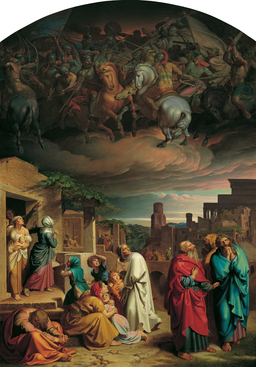 Visjon av innbyggerne i Jerusalem før erobringen av byen av Antiochus IV Epiphanes av Joseph von Fuhrich