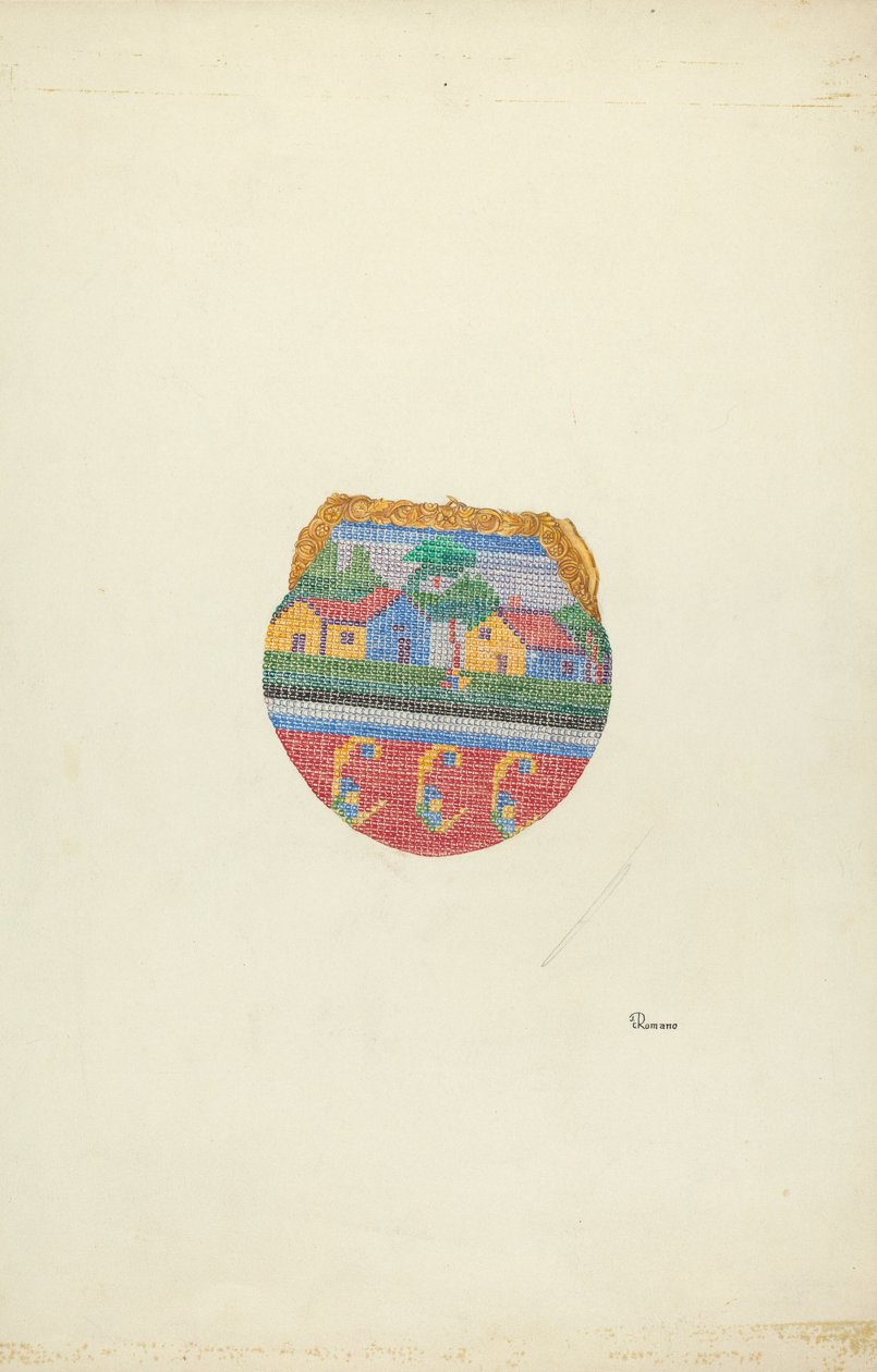 Pung med perler, ca. 1937. av Josephine C. Romano
