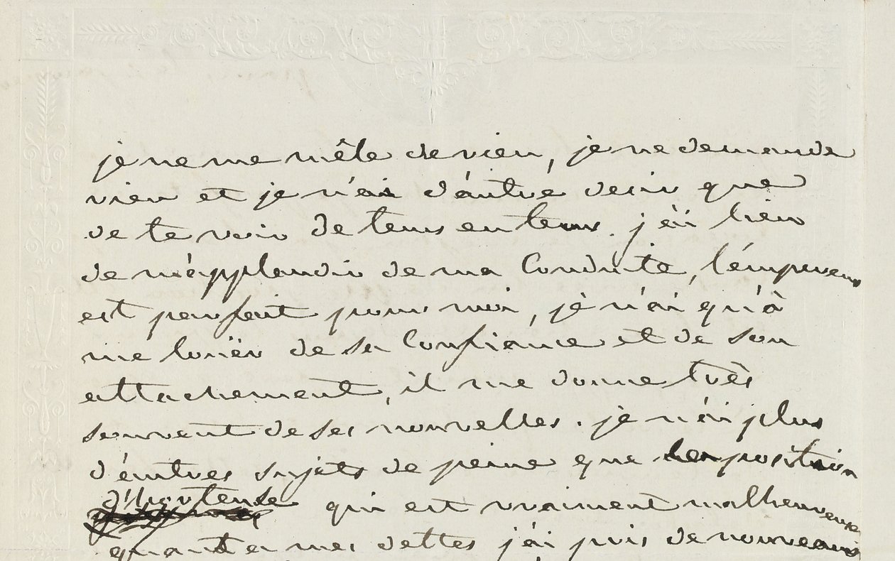 Autografbrev til Eugene de Beauharnais, Paris, 2. januar 1809 (penn og blekk på papir) av Josephine de Beauharnais
