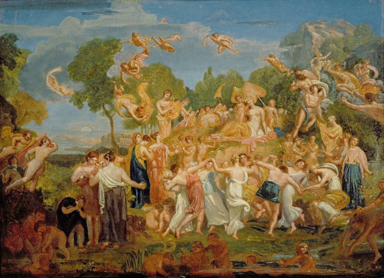 An Arcadian Revel (olje på papir) av Joshua Cristall