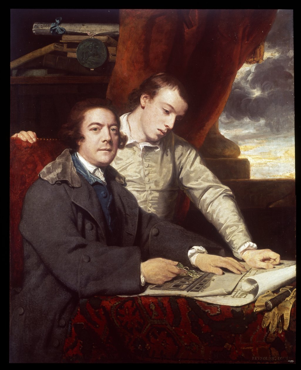 James Paine, arkitekt og hans sønn, James, 1764 av Joshua Reynolds