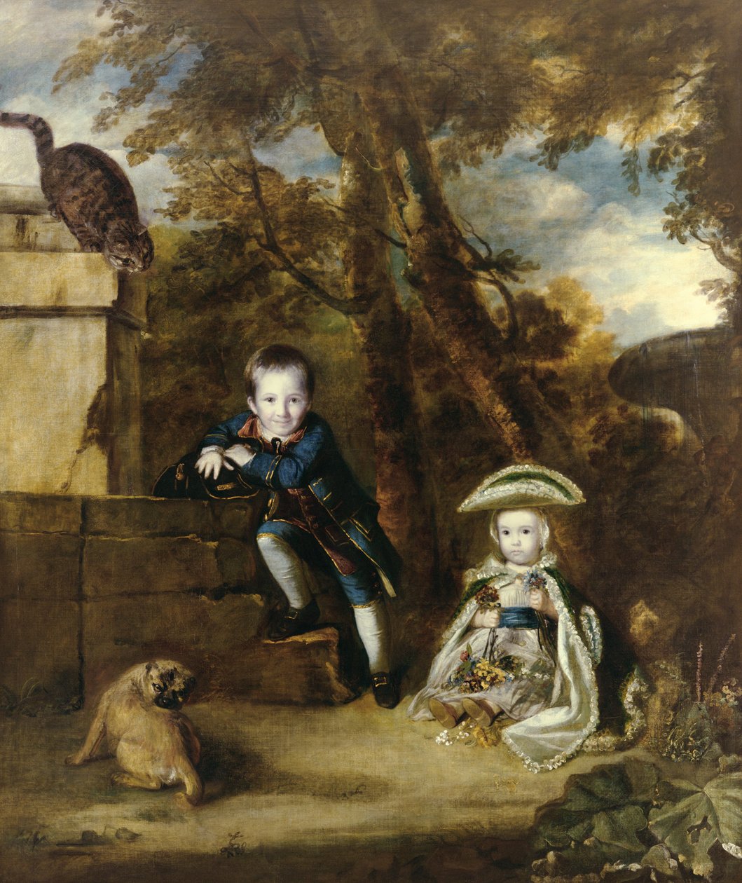 Paul Cobb Methuen og søsteren hans Christian, senere Lady Boston av Joshua Reynolds