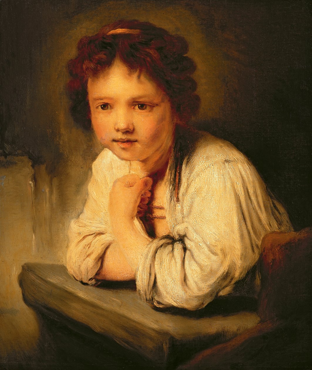 Ung jente ved et vindu av Joshua Reynolds