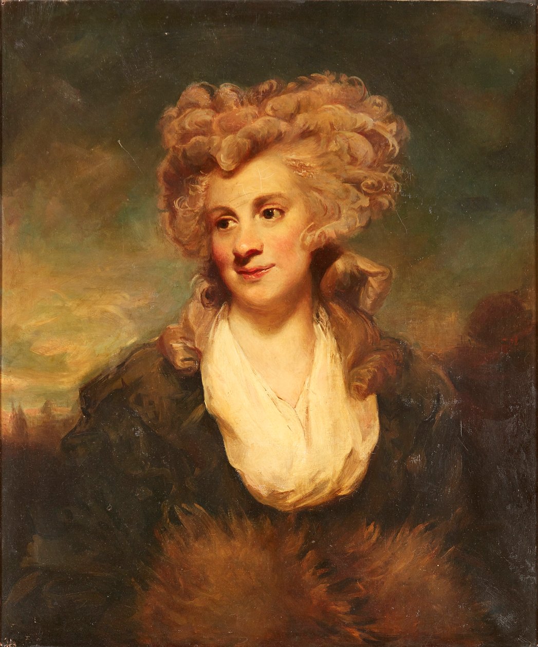 Halvlengde portrett av Lady De Clifford (olje på lerret) av Joshua (after) Reynolds