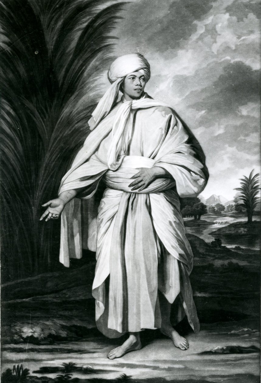 Omai, engraved by John Jacobe av Joshua (after) Reynolds