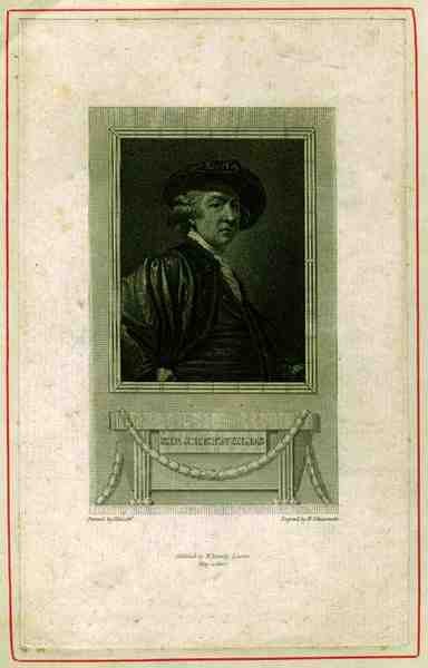 Portrett av Sir Joshua Reynolds (1732-92) gravert av N. Schiavonetti, pub. 1810 (gravering) av Joshua (after) Reynolds
