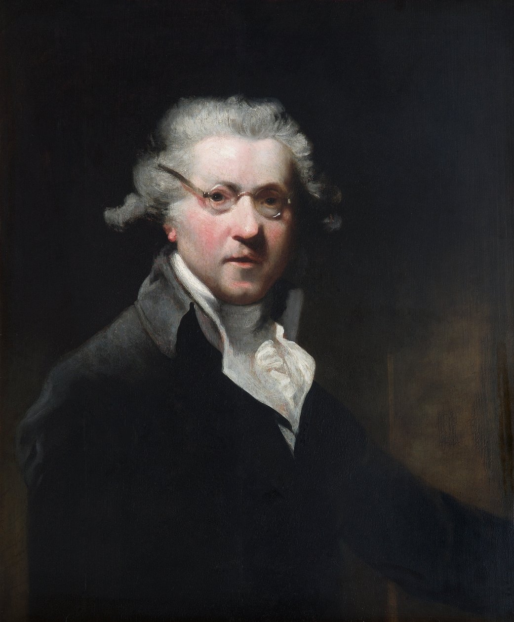 Selvportrett, med briller, ca. 1788 (olje på panel) av Joshua (after) Reynolds