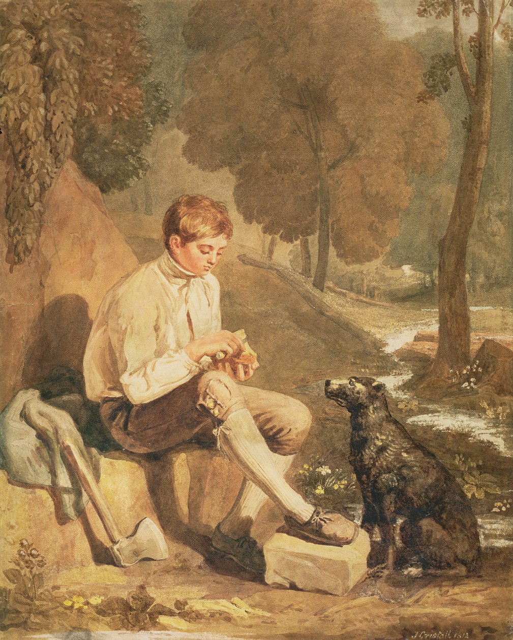 En ung vedhogger, 1812 av Joshua Cristall
