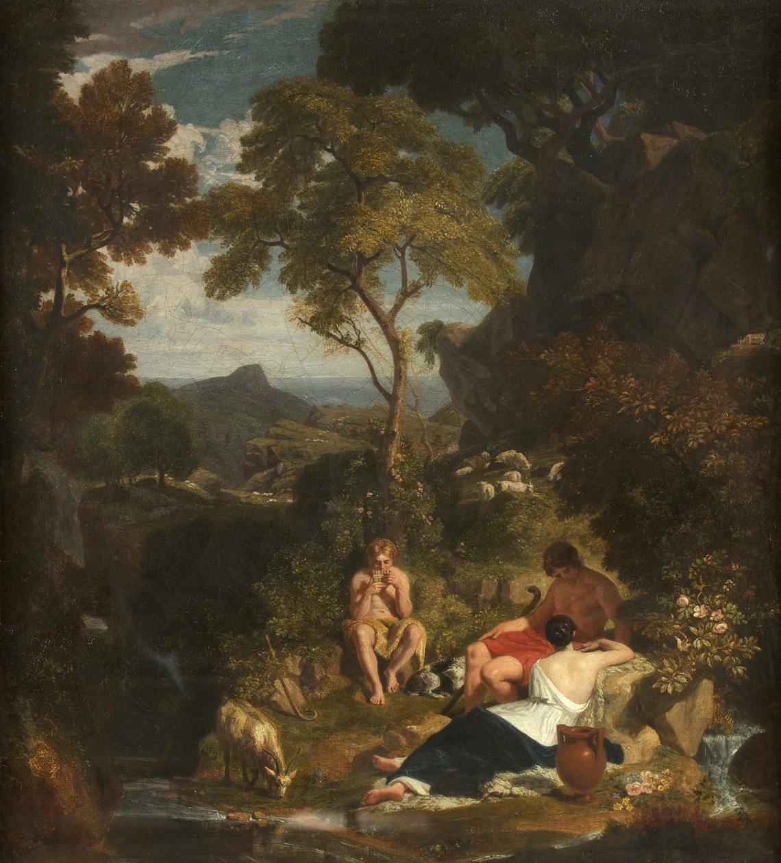 Arcadian Shepherds, ca. 1824 (olje på lerret) av Joshua Cristall