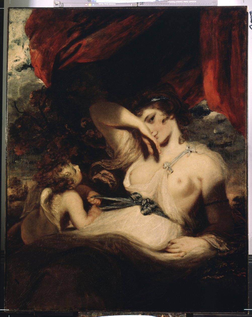 Amor løsner Venus-båndet (Cupid løsner Venus-sonen). Maleri av Sir Joshua Reynolds (1732-1792) av Joshua Reynolds