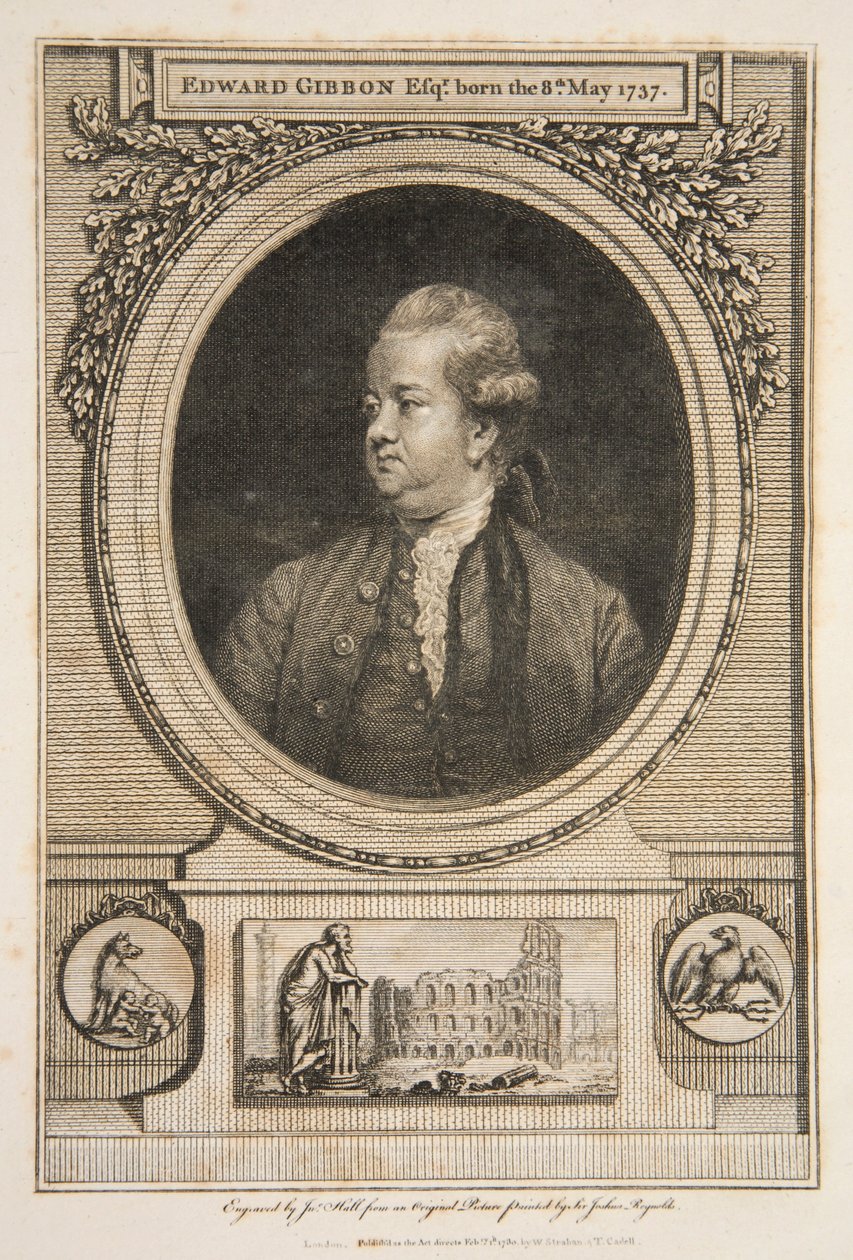 Edward Gibbon, Esq., pub. 1730 gravering. av Joshua Reynolds