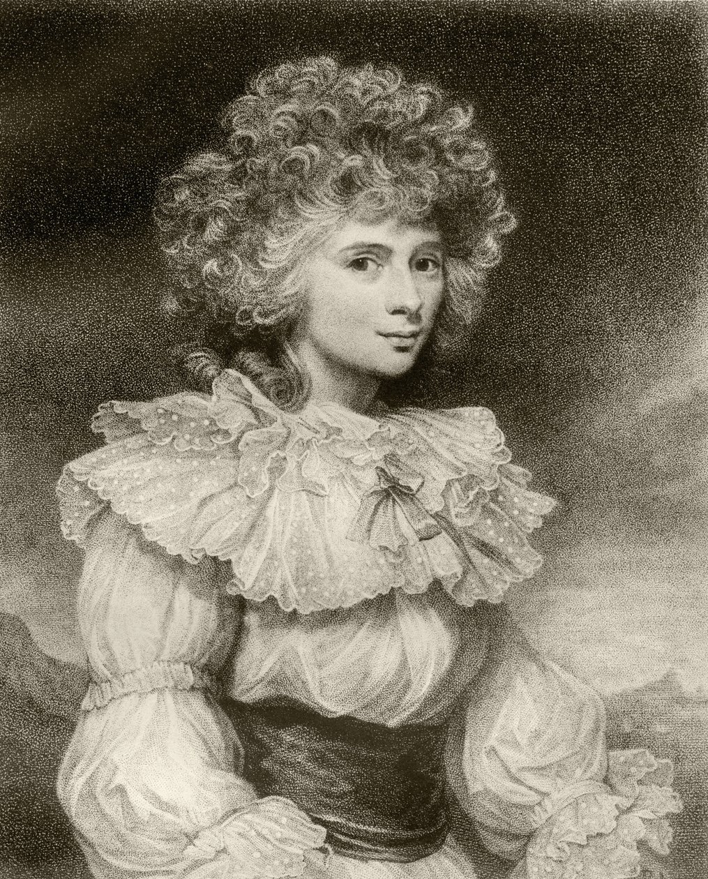 Elizabeth Cavendish, hertuginne av Devonshire, gravert av F. Bartolozzi, fra 