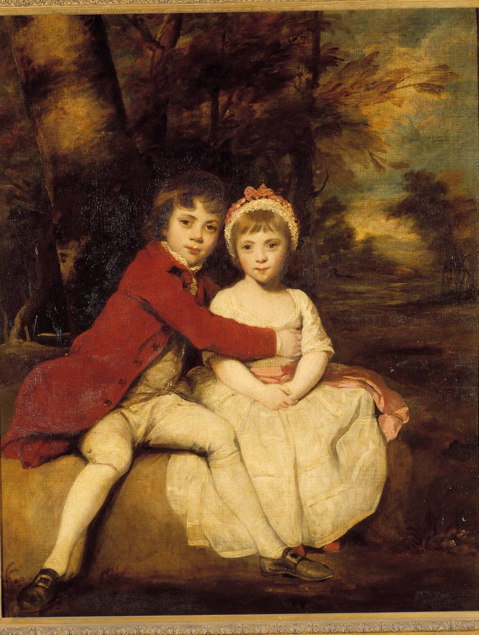 John Parker og hans søster Theresa En bror og søster barn som står kjærlig. Maleri av Joshua Reynolds (1723-1792) av Joshua Reynolds