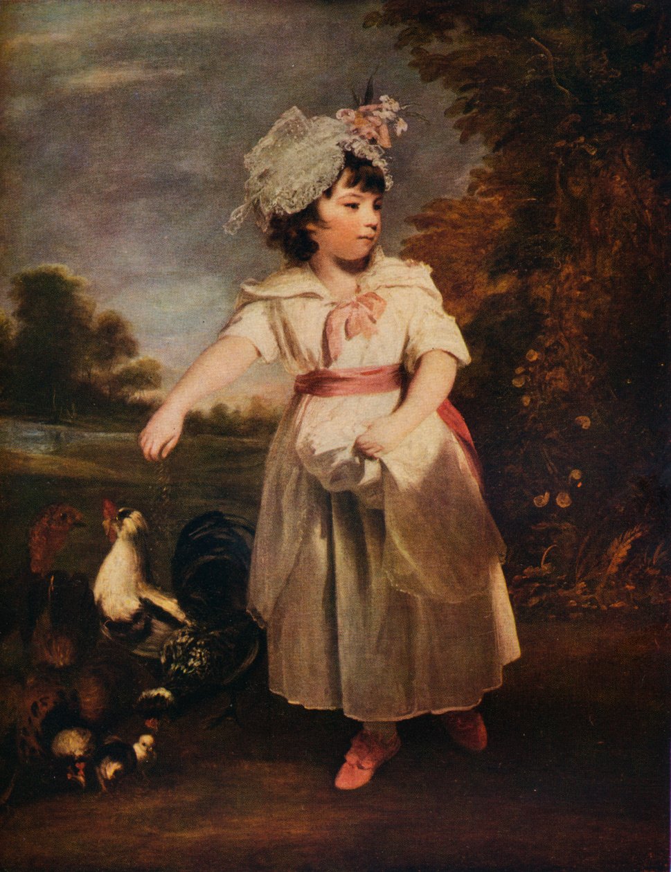 Lady Catherine Pelham Clinton mater kyllingene sine, 1781 1931 av Joshua Reynolds