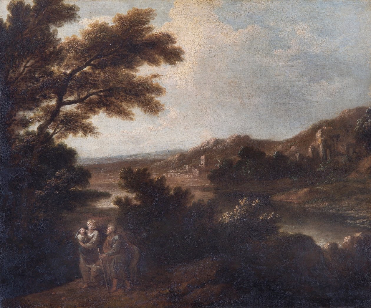 Landskap med flukten til Egypt (olje på lerret) av Joshua Reynolds