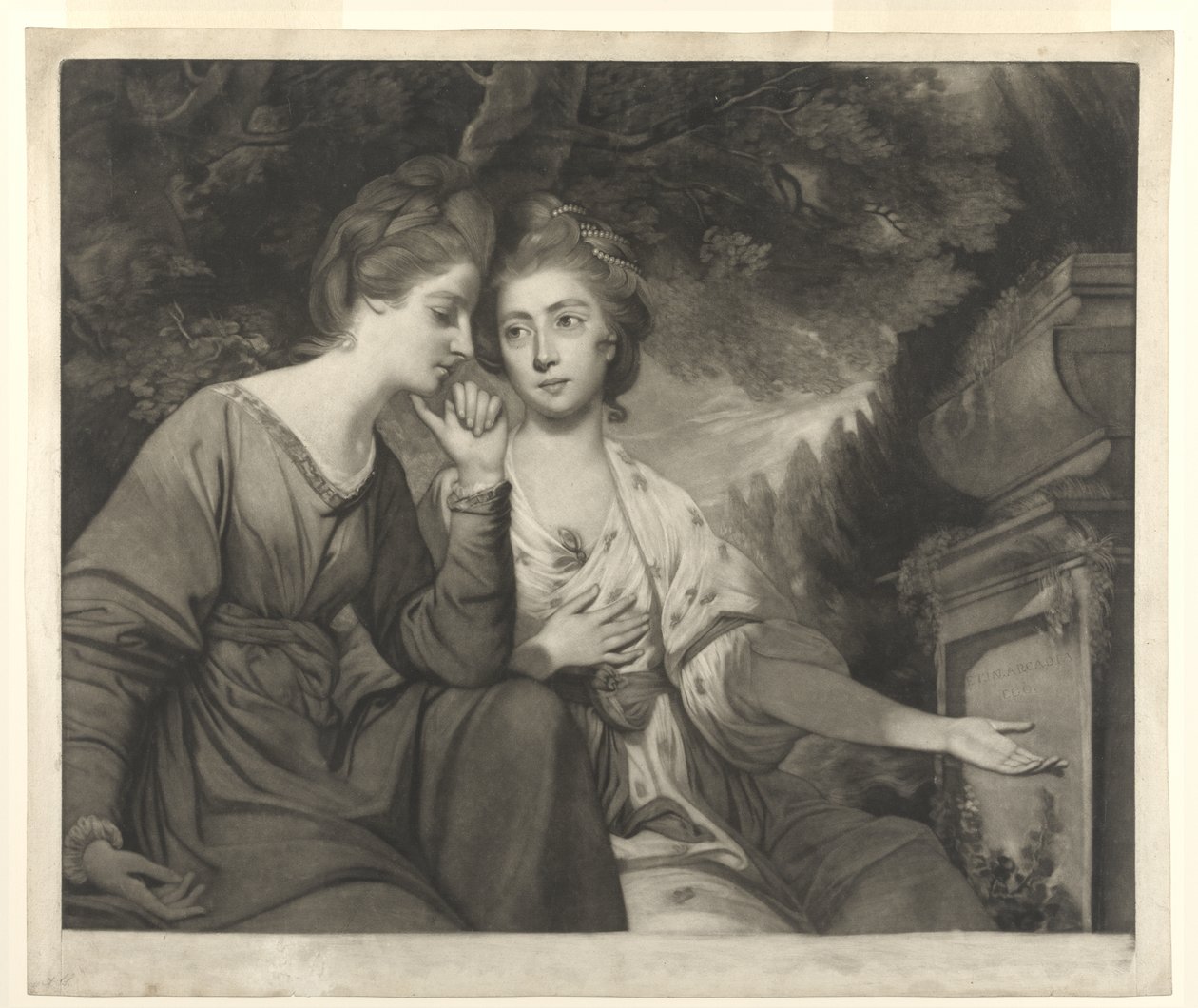 Mrs. Harriet Bouverie og Mrs. Frances Ann Crewe, gravert av Giuseppe Marchi, 1770 av Joshua Reynolds