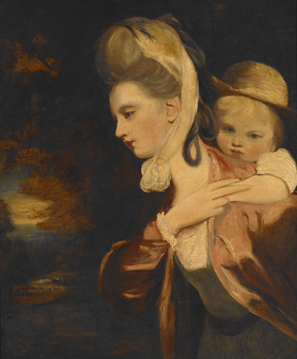 På ryggen (fru Payne Gallaway og barn) (kopi) av Joshua Reynolds