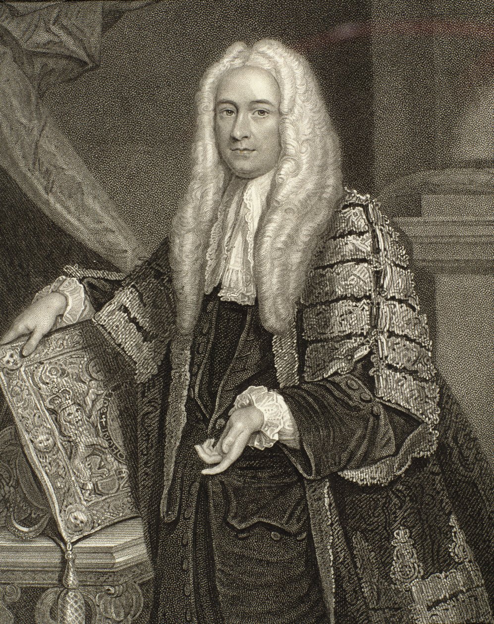 Portrett av Henry Fox, 1. baron Holland (1705-74), gravert av Henry Robinson (fl.1833-51) av Joshua Reynolds