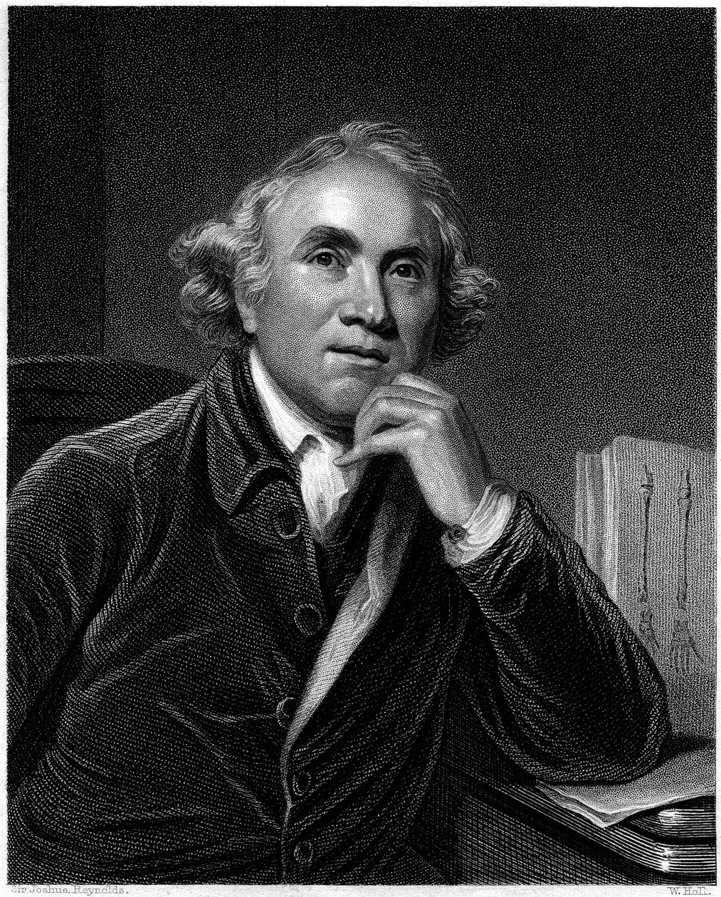 Portrett av John Hunter, gravert av William Holl, ca. 1830-tallet av Joshua Reynolds