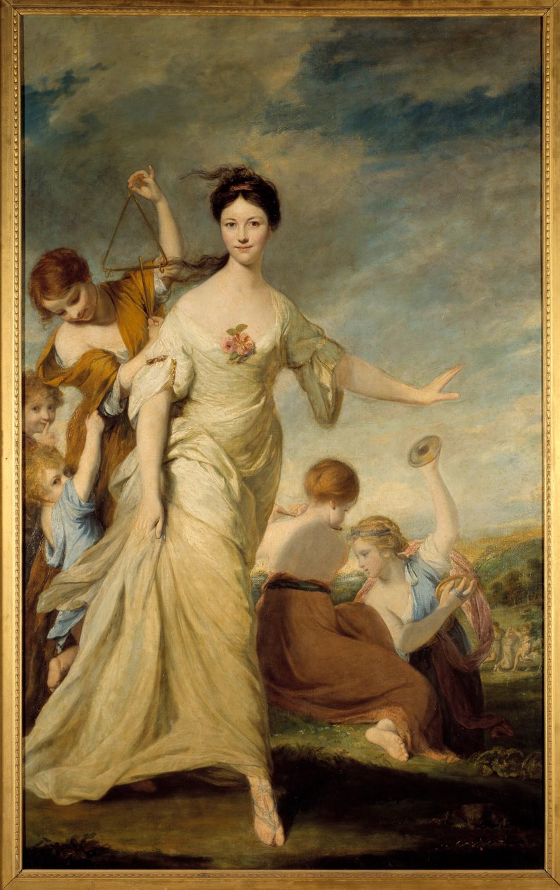 Portrett av Madame Hale i Euphrosyn Madame John Hale tolker Euphrosyn, gledens nåde i gresk mytologi. Maleri av Joshua Reynolds (1723-1792) 1762-1764. Dim. 236 x 146 cm. Privat samling - Fru Hale som Euphrosyne. 1776. Olje på lerret. Leeds av Joshua Reynolds