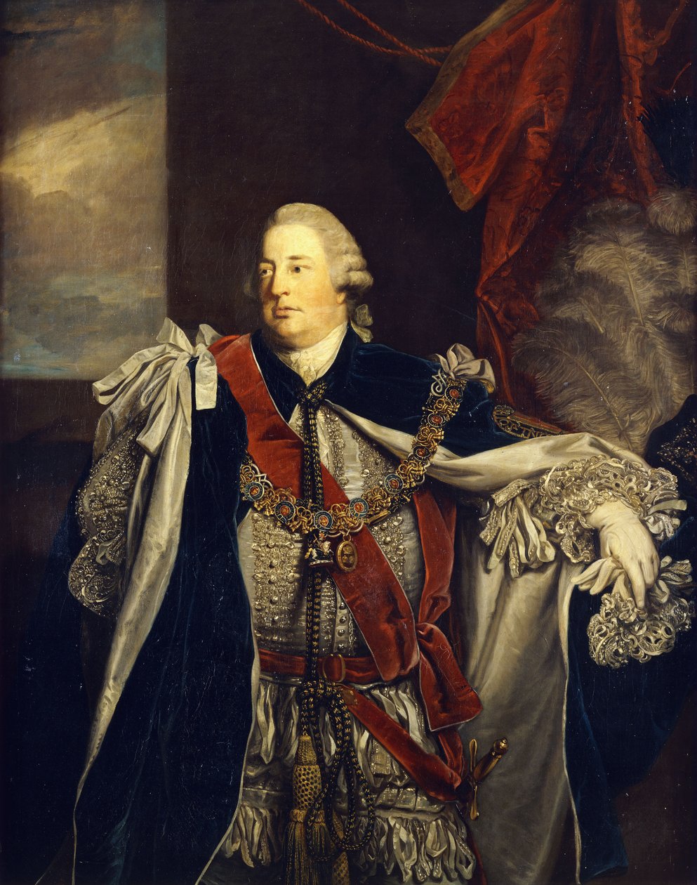 Portrett av William Augustus, hertugen av Cumberland, stående tre fjerdedels lengde, i Garter Robes, av Joshua Reynolds