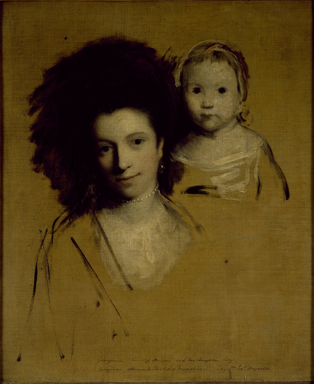 Studier av Georgiana, hertuginne av Devonshire og hennes datter Lady Georgiana Cavendish (olje på lerret) av Joshua Reynolds