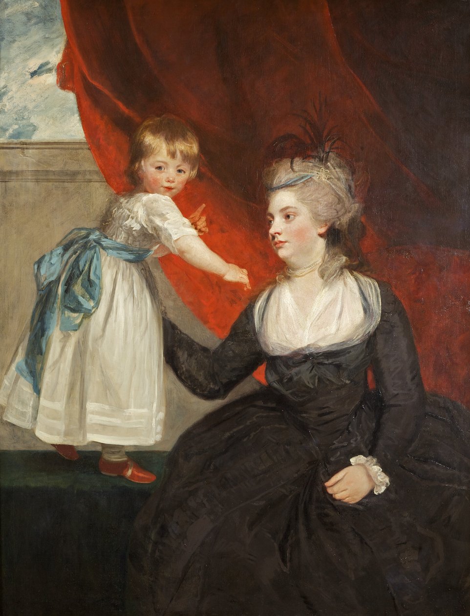 Den ærede Frances Courtenay, Lady Honywood og hennes datter av Joshua Reynolds