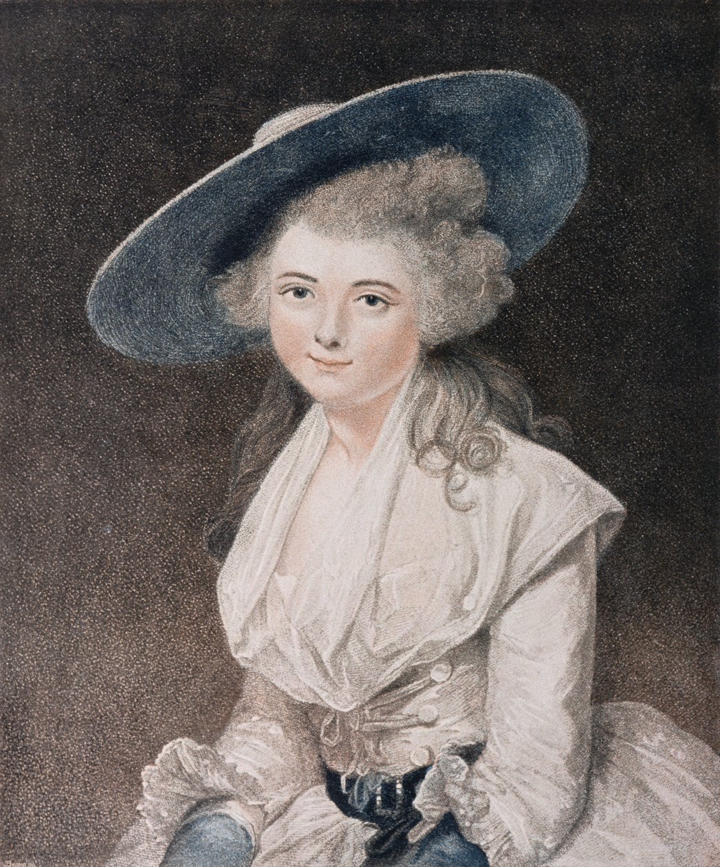 The Honorable Miss Bingham (d.1831) gravert av Francesco Bartolozzi (1727-1815) utgitt av E. M. Diemar, 1786 (stippgravering) av Joshua Reynolds