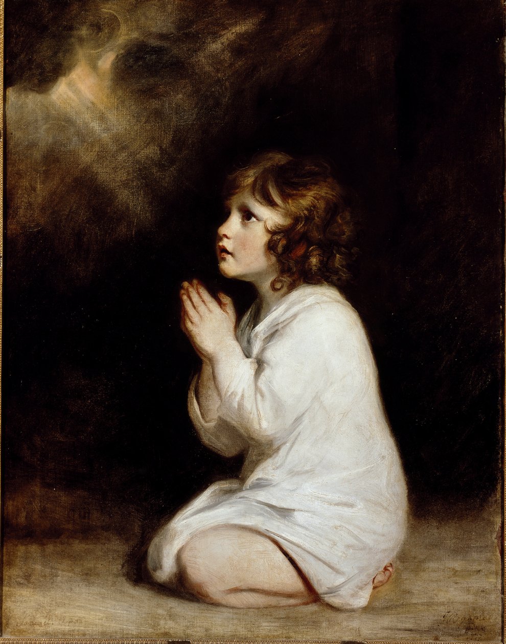 Spedbarnet Samuel, i bønn (olje på lerret av Joshua Reynolds