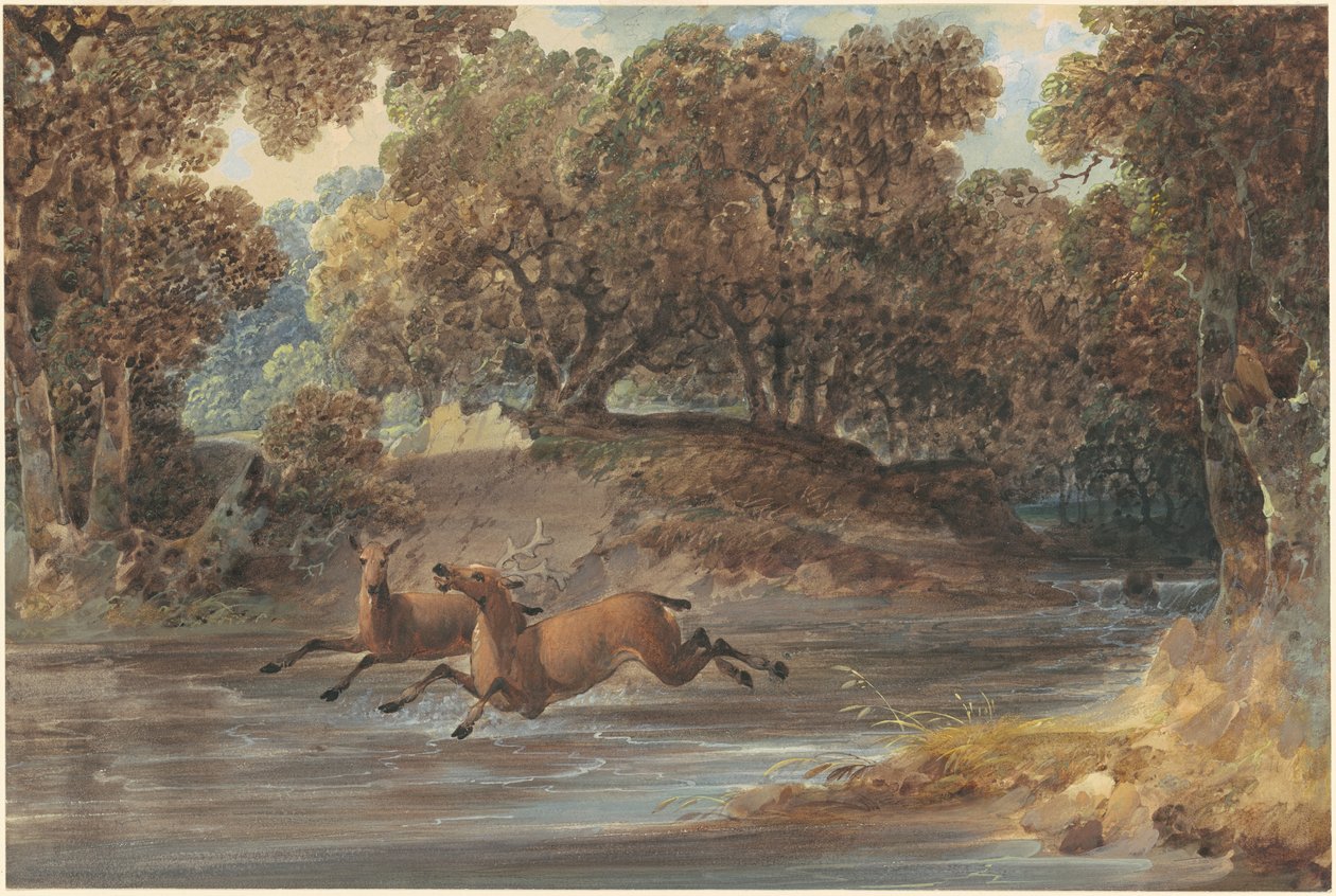 Landskap med Deer, North Carolina av Joshua Shaw