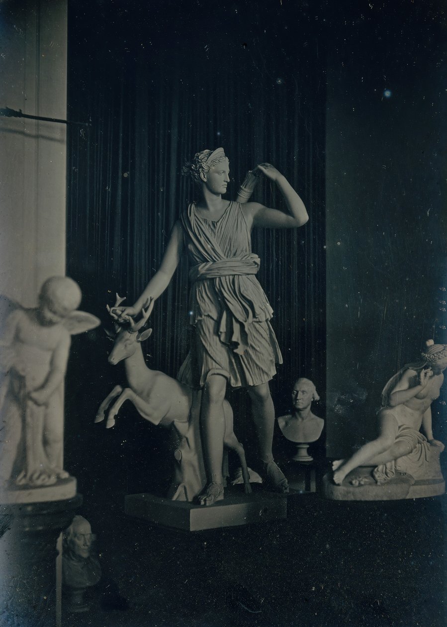 Skulpturgalleri, Boston Athenaeum, ca. 1855. Skapere: Josiah Johnson Hawes, Albert Sands Southworth. av Josiah Johnson Hawes, Albert Sands Southworth