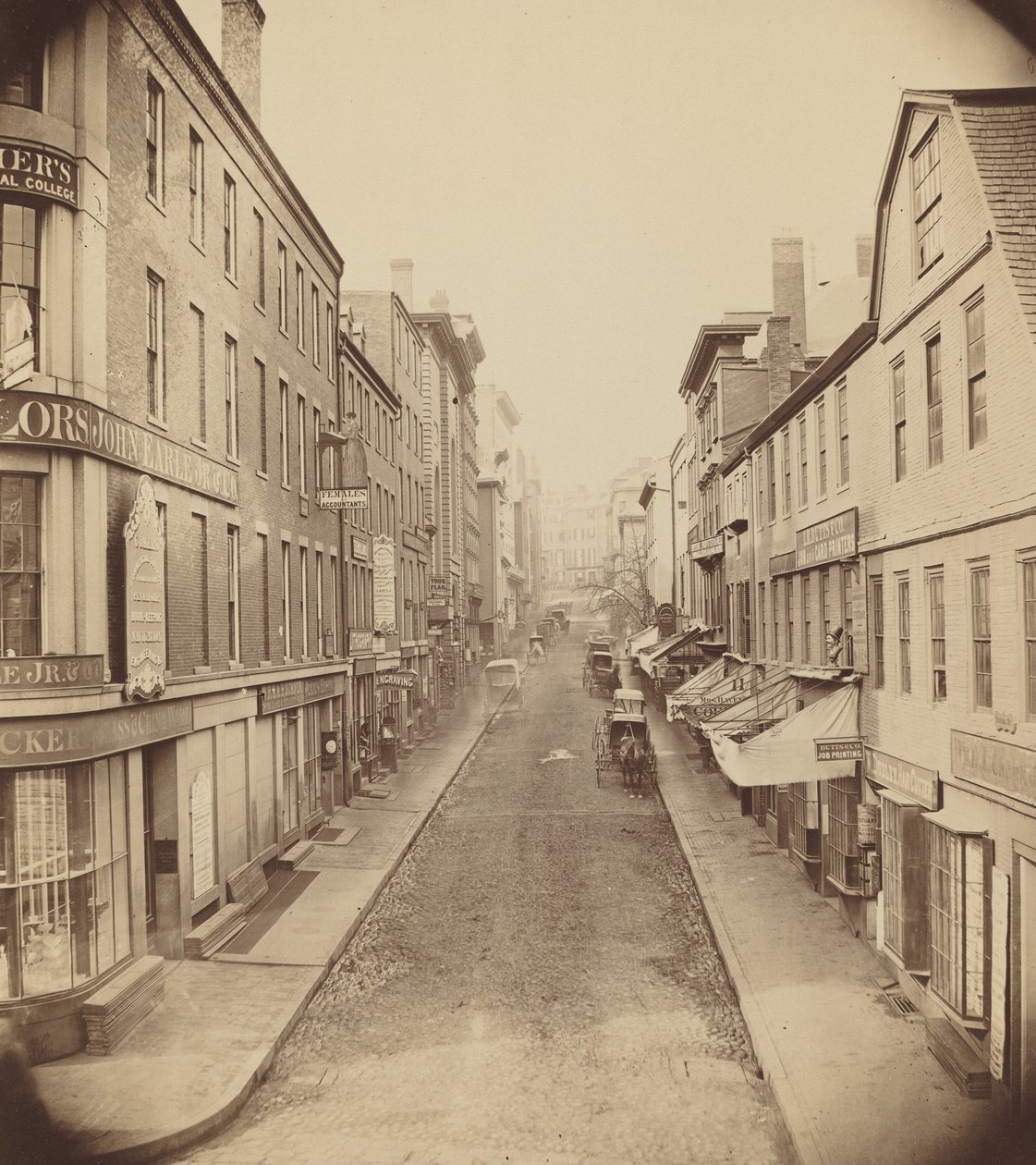 School Street, Boston av Josiah Johnson Hawes