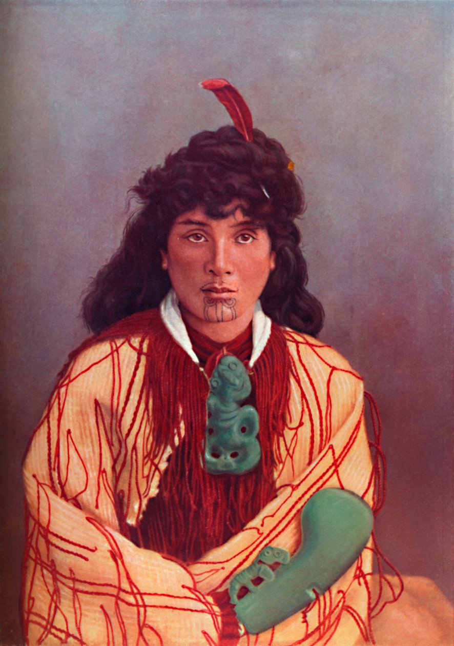 En maori-dame i hel kjole, 1902 av Josiah Martin