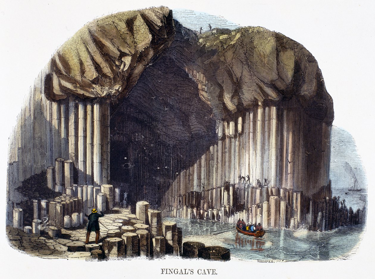 Fingals Cave, fra Phenomena of Nature, 1849 av Josiah Wood Whymper