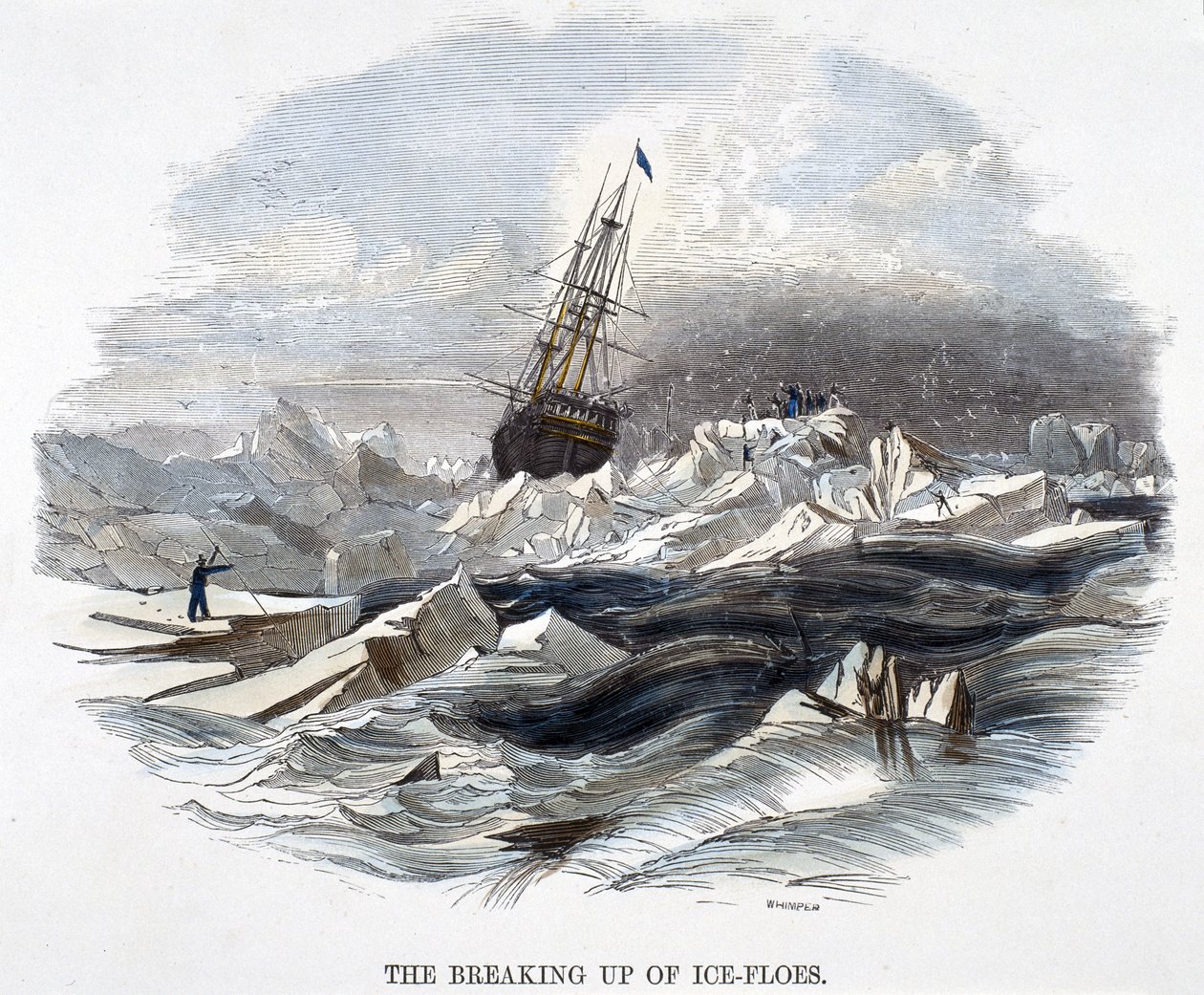 The Breaking Up of Ice-floes, fra Phenomena of Nature, 1849 av Josiah Wood Whymper