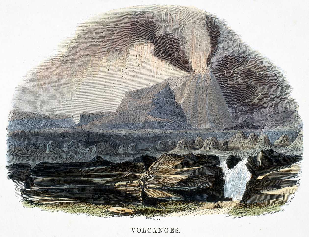 Vulkaner, fra Phenomena of Nature, 1849 av Josiah Wood Whymper