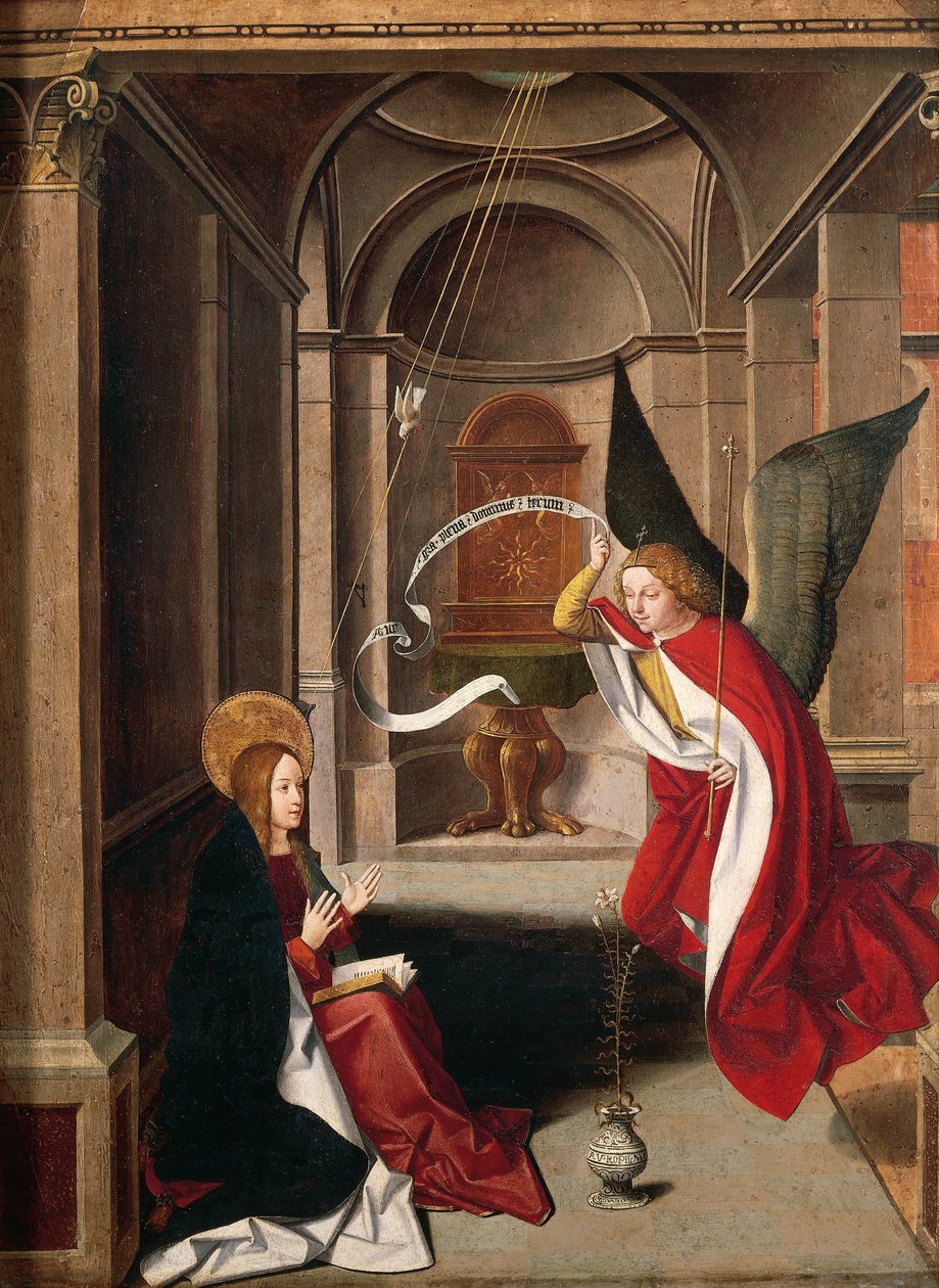 Kunngjøring, av Josse Lieferinxe (død før 1508), detalj av Josse (fl.1493 1508) Lieferinxe