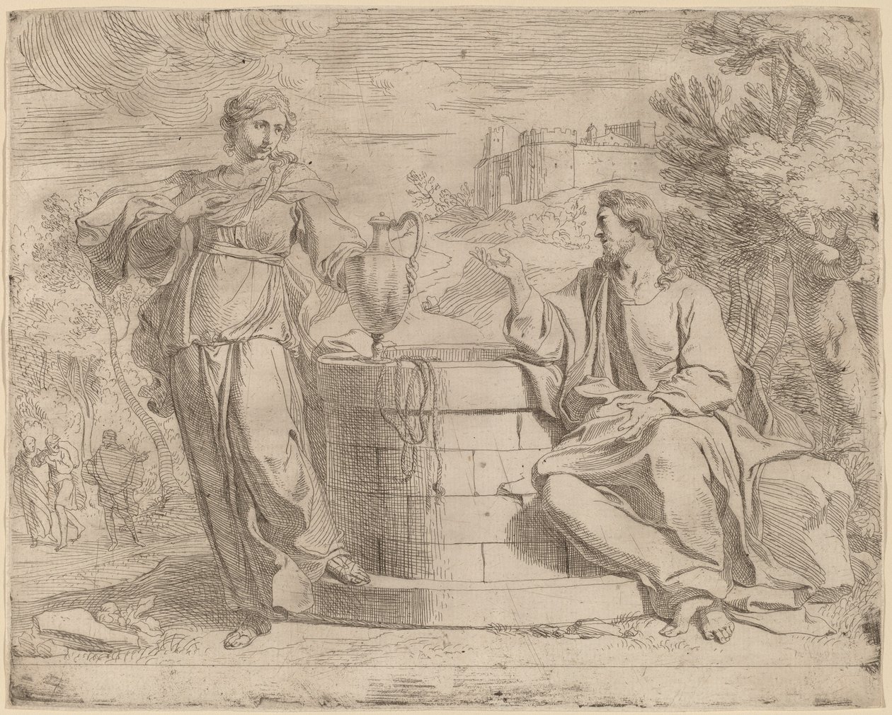 Kristus og den samaritanske kvinnen av Josse de Pape