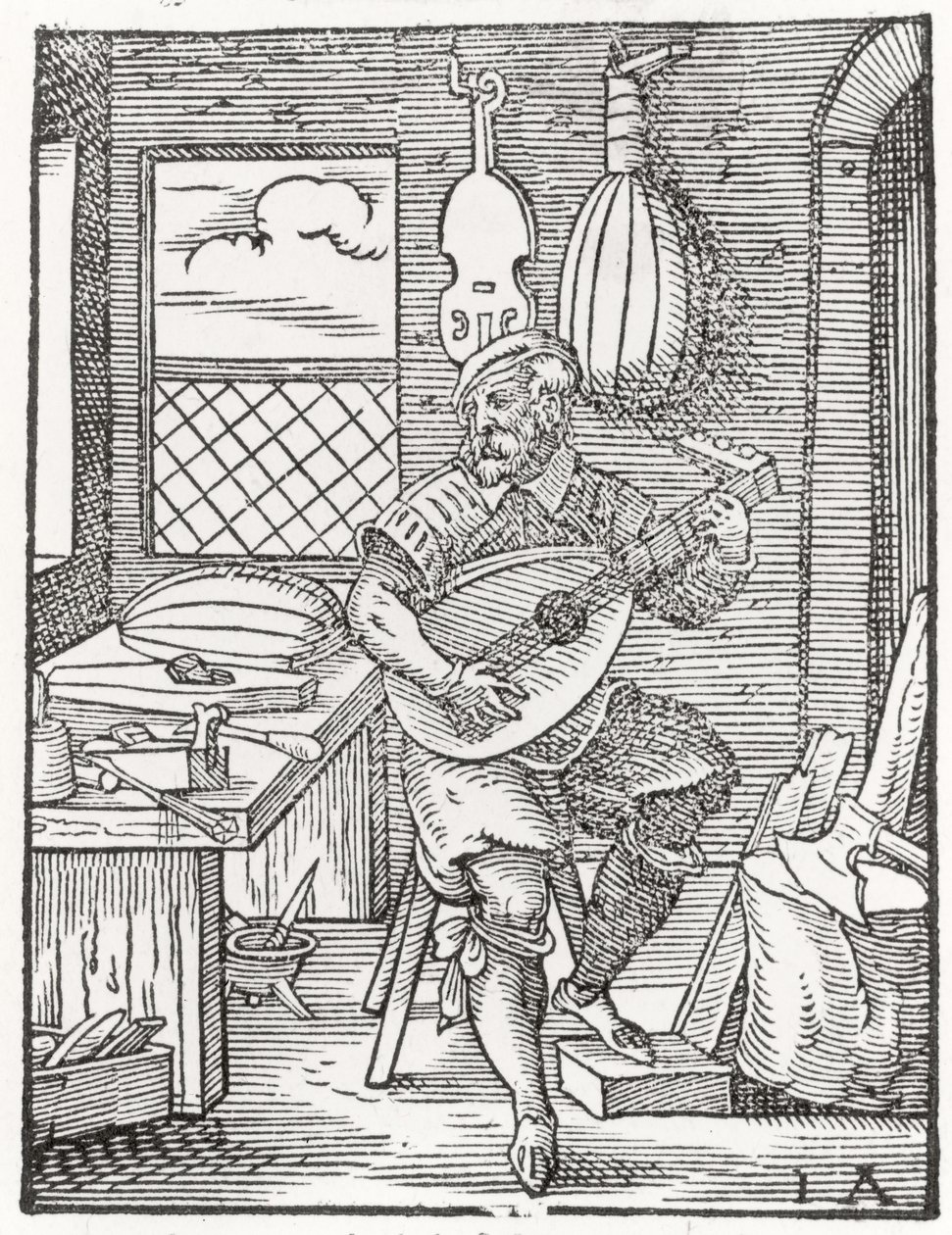 Instrumentmakerens verksted, ca. 1570 av Jost Amman