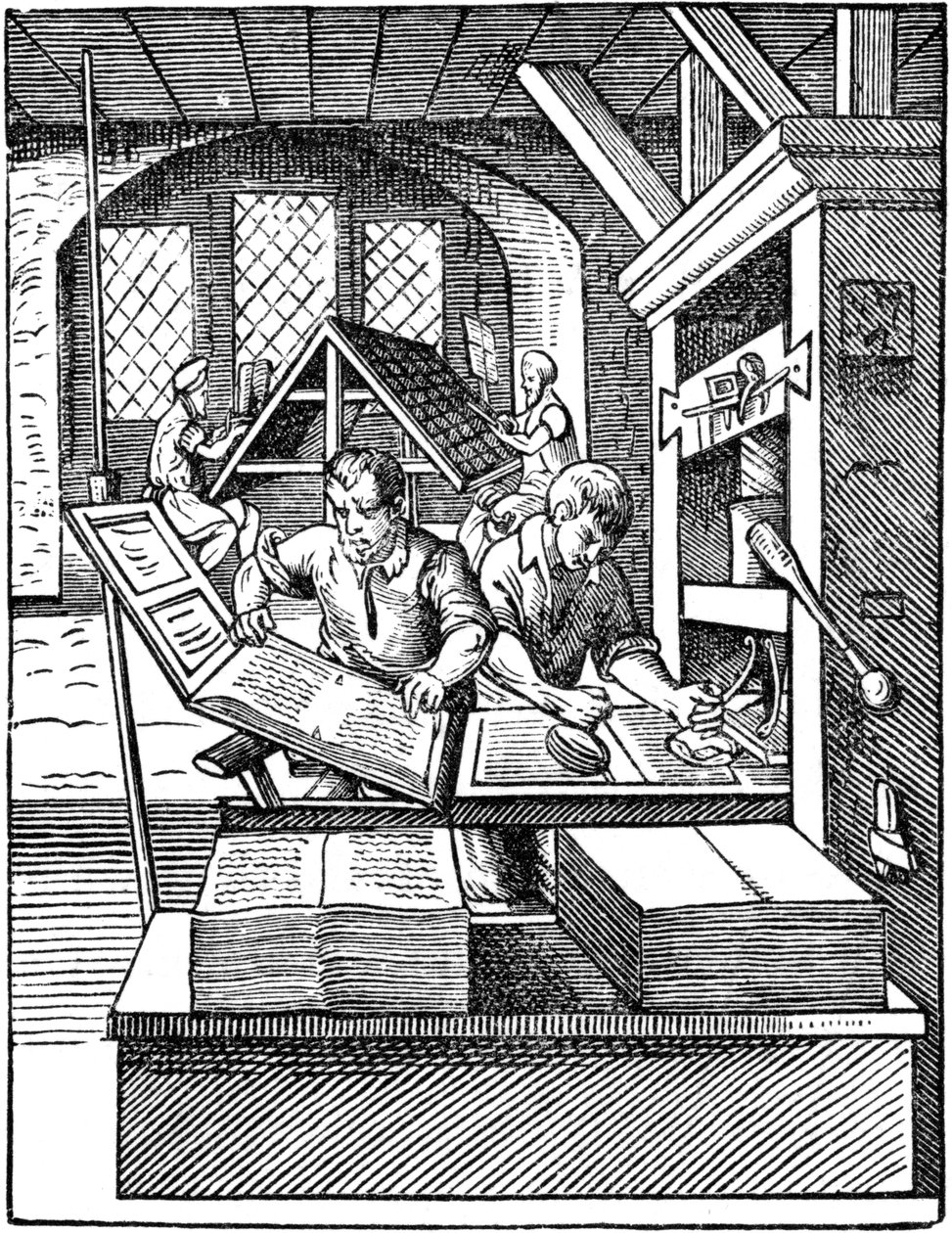 Printers Workshop, 1568. av Jost Amman